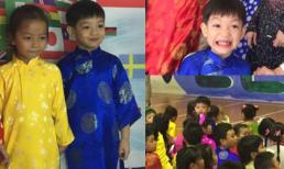 Cường Đô la khoe ảnh Subeo mặc áo dài chững chạc