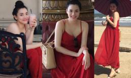 Bà bầu Trang Nhung khoe da trắng ngần ở biển Vũng Tàu