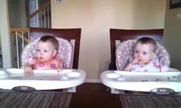 Phản ứng của cặp song sinh khi nghe guitar