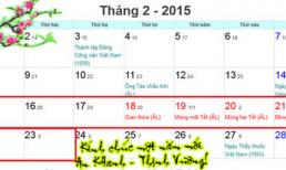 Chốt phương án nghỉ Tết 2015