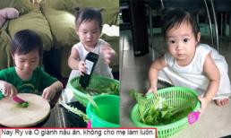 Vợ Lý Hải 'bất lực' vì bị hai con 'giành' việc nấu nướng 