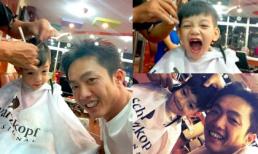 Subeo siêu nhí nhố khi đi cắt tóc cùng bố