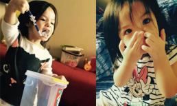 Con gái Phạm Quỳnh Anh 'nếm đồ ăn' siêu đáng yêu