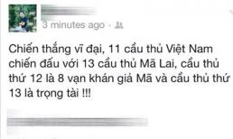 Cư dân mạng vui mừng với chiến thắng của đội tuyển Việt Nam