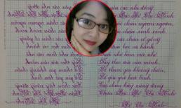 Cô gái có biệt tài viết chữ xoay ngược 180 độ đẹp như in