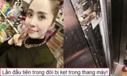 Quỳnh Nga hoảng loạn khi bị kẹt trong thang máy