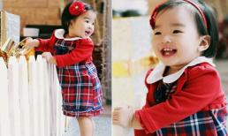 Con gái Xuân Lan diện thời trang đỏ rực đi chơi Giáng sinh