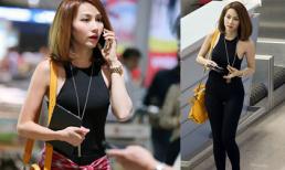 Ngân Khánh mặc khỏe khoắn xuất ngoại giữa đêm khuya