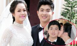 Cô dâu Nhật Kim Anh hôn chú rể đắm đuối ở nhà thờ