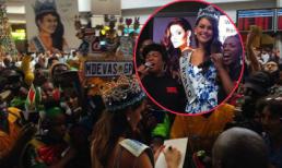 Tân HHTG được hàng ngàn người dân 'vây kín' chào đón khi về nước