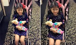 Con gái Trương Ngọc Ánh ngồi xe đẩy và tập chăm 'em' cực yêu