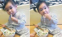 Con gái Lý Hải ngồi bốc ăn cực yêu