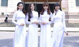 Ninh Hoàng Ngân cùng dàn chân dài "đại náo" phố tết với áo dài trắng