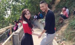 Quỳnh Nga nắm tay bạn trai người mẫu đi chùa cầu may