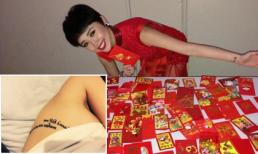 Tóc Tiên khoe hình xăm mới và tiền lì xì Tết