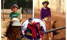Con trai 6 tuổi Hoa hậu Hà Kiều Anh cưỡi ngựa chuyên nghiệp
