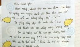 Cô gái xin giấy viết thư tình vô cùng dễ thương