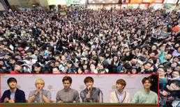 Hơn 4 nghìn fan EXO xin ký tên gây náo loạn phố Hong Kong