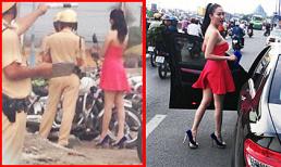 Phi Thanh Vân bất ngờ bị công an “sờ gáy” trên xa lộ