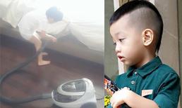 Mẹ Hà Hồ khoe ảnh Subeo trổ tài hút bụi cực yêu