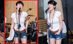 Hồng Nhung diện short cực chất tập hát Rock