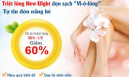 Triệt lông vĩnh viễn: Giảm 60% trước 5/5‎