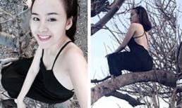 Bà Tưng khoe ảnh trèo cây ngắm biển như khỉ