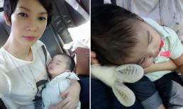 Xuân Lan khoe ảnh đưa con gái đi shopping ngủ gật