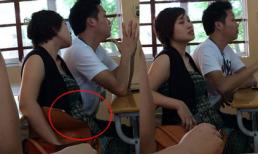 Bắt gặp Khánh Linh lộ bụng bầu, "hộ tống" chồng sắp cưới đi thi bằng lái xe