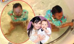 Lã Thanh Huyền khoe con trai tắm bồn "cực yêu"