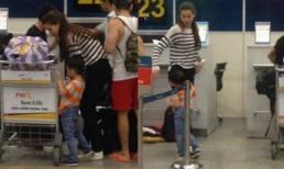 Bắt gặp Hà Hồ và Subeo giản dị, đáng yêu ở sân bay