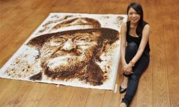 Cô gái vẽ tranh từ hàng ngàn vết bẩn trên tách cà phê