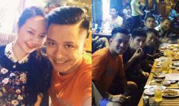 Mặc bầu bí, vợ Tuấn Hưng vẫn đi nhậu cùng chồng