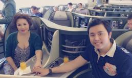 Vũ Hoàng Việt và bồ tỷ phú tình tứ trên máy bay hạng sang để qua Mỹ