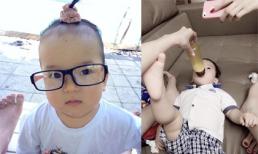 Thái Hà khoe kiểu tạo dáng "khó đỡ" của con trai