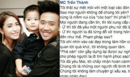 Trấn Thành bức xúc vì chuyện tình cũ "đầy" trên mặt báo