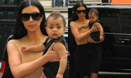 Kim 'ton sur ton' với con gái ngơ ngác giữa Paris