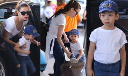 Hà Hồ và Subeo "tông xuyệt tông" nổi bật ở sân bay