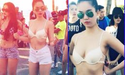 "Lộ clip" Ngọc Trinh diện nội y nhảy tưng bừng trên đường phố Pataya