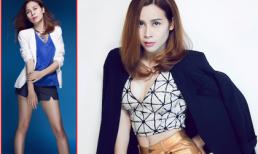 "Gái 1 con" Lưu Hương Giang diện tất lưới khoe chân dài như siêu mẫu