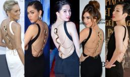 Ngọc Trinh đụng váy rắn vàng 120 triệu với hàng loạt sao Hollywood