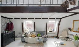 Căn hộ áp mái siêu quyến rũ với gam màu trắng