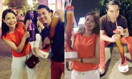 Thanh Thảo và người yêu cũ hào hứng du hý với đồ uống độc
