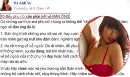 Hà Anh chia sẻ 10 điều phụ nữ cần phải biết về đàn ông
