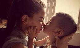 Quốc Cường hạnh phúc khoe ảnh Subeo hôn mũi mẹ Hà tình cảm