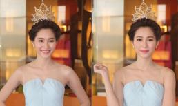 Thu Thảo rạng rỡ đội vương miện tại họp báo Hoa hậu Việt Nam 2014