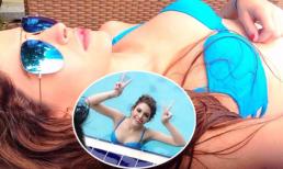 Muôn kiểu tạo dáng "nóng bỏng rẫy" của Andrea cạnh hồ bơi