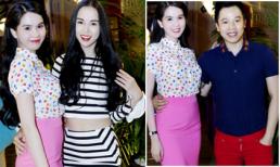 Vũ Khắc Tiệp tình tứ ôm eo Ngọc Trinh đi ăn tối 