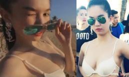 Lộ thêm clip Ngọc Trinh diện nội y nhảy tưng bừng trên biển ở Thái