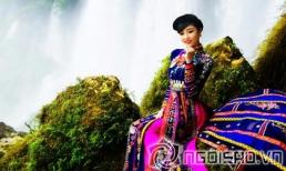 Triệu Thị Hà đẹp như tiên nữ bên thác Bản Giốc